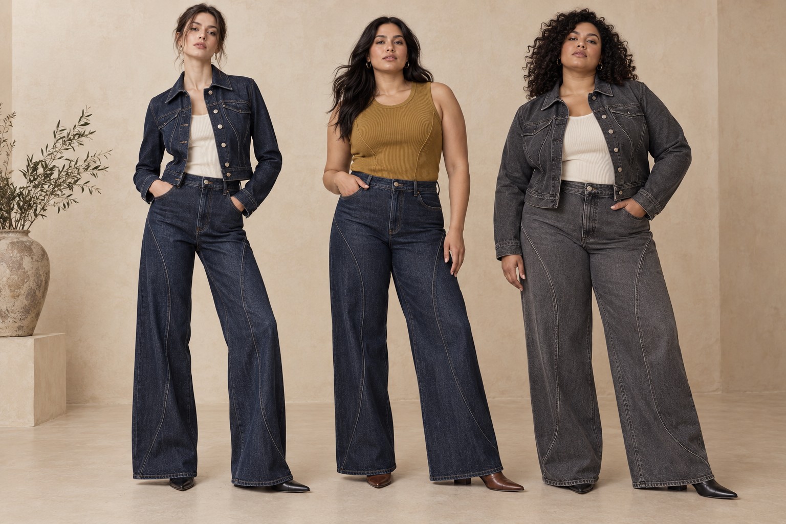Existing AI-assisted Good American independent denim wardrobe study